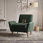 Fauteuil d'appoint rembourré avec accoudoirs arrondis et pieds en bois-317260747