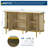 59" Fluted Sideboard Buffet Cabinet with Storage, Faux Marble Top and Metal Legs, Mid-Century Modern Console Cabinet for Dining Room, Living Room, or Entryway