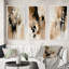 «Brown Mindful Abstraction», 3 pièces sur toile-896057706-896057700