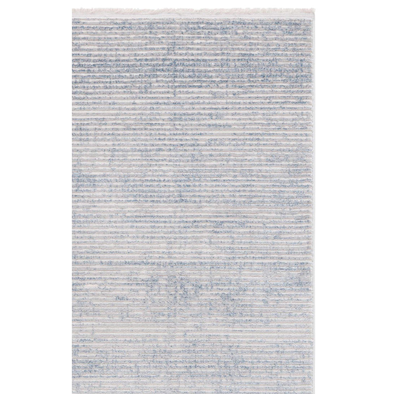 Tapis bleu / gris Risco 562, Rectangle 5 pi 3 po x 7 pi 6 po