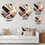 «Metallic Stripes And Circles II», art mural rond abstrait en marbre sur métal-88599475