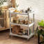 Chariot utilitaire sur roulettes, chariot roulant à 3 niveaux pour la cuisine, blanc