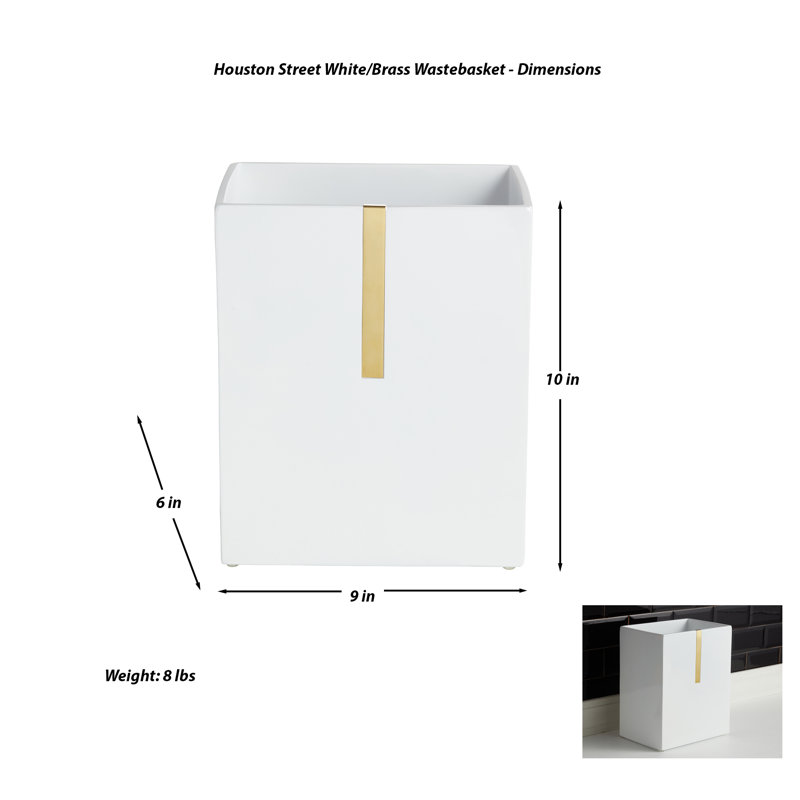 Roselli Trading Company® Houston Street 2-Gallon Waste Basket, Milk White
