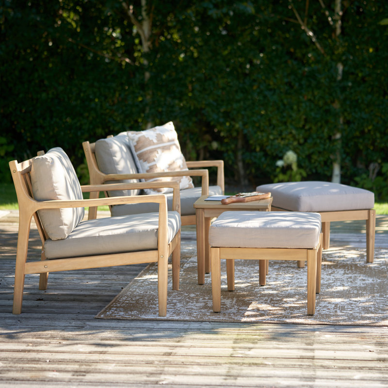 Malta Solid Wood 2 - Person Seating Group with Cushions