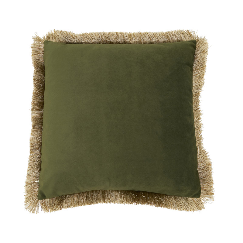 Coussin en velours, Vert, Duvet de canard