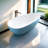 Modern Simple Acrylic Blue Bathtub