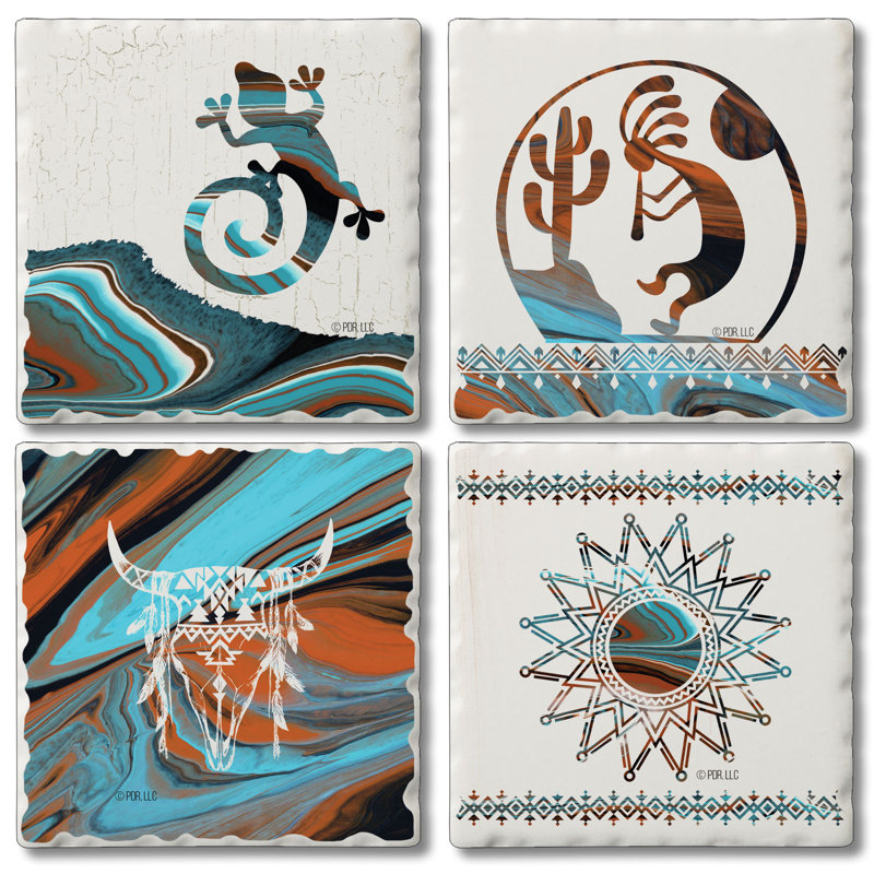 Ensemble de 4 sous-verres Southwest Fluids