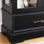 Armoire rétro rétro avec des pieds courbés gracieux et une tablette de 15 à 22 lb, noire, pour la salle à manger, vitrine éclairée, miroir, 3 tablettes, figurine