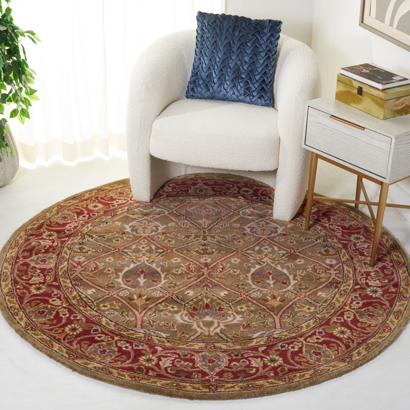 Evie Hand Tufted New Zealand Wool Oriental Rug, Round 6'