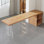 Bureau rectangulaire en bois massif Burlywood