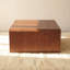 VISTA 55" White Oak Coffee Table with Sculpted Slat Detailing & Chevron Front – Brown-21877319