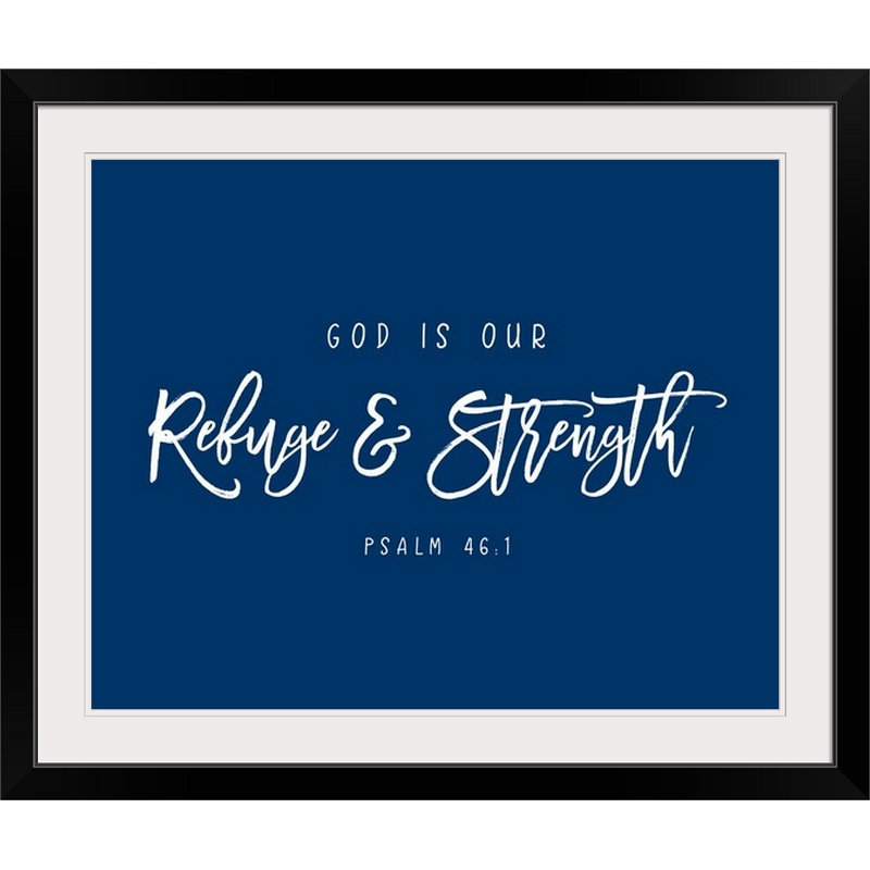 « psalm 46:1 », art textuel, H 24 po x l 28 po x P 1 po, Cadre noir