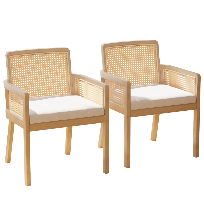 Fauteuil de 23,8 po de large Achary, Bois naturel