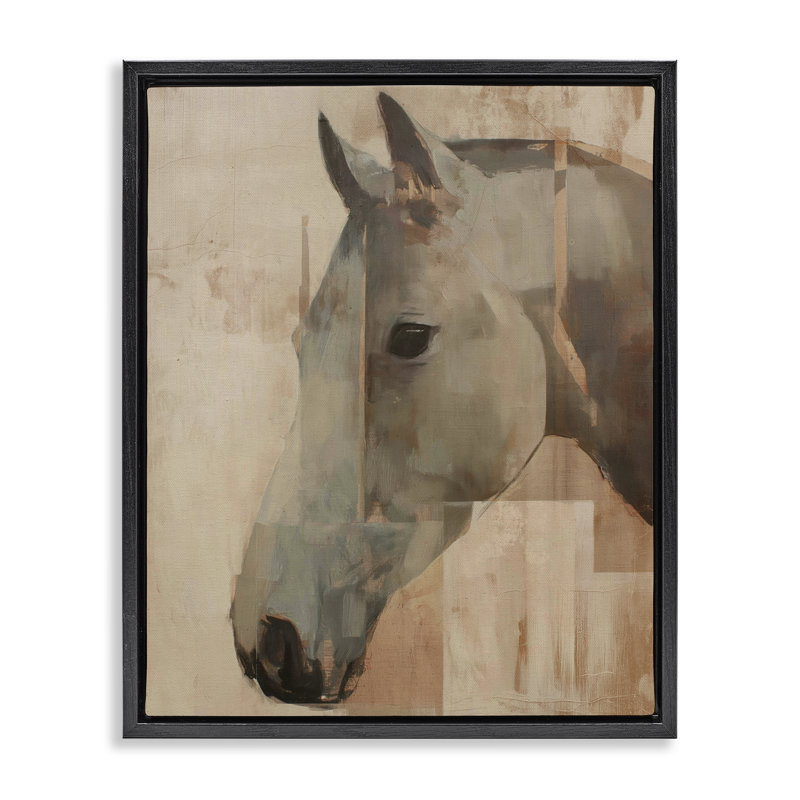 Cadre flottant Pure Horsepower Portrait, design par Svetlana Aleynikova, H 31 po x l 25 po, Cadre flottant noir de jais