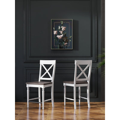 Ensemble de 2 tabourets de bar 24 "bruns et blancs