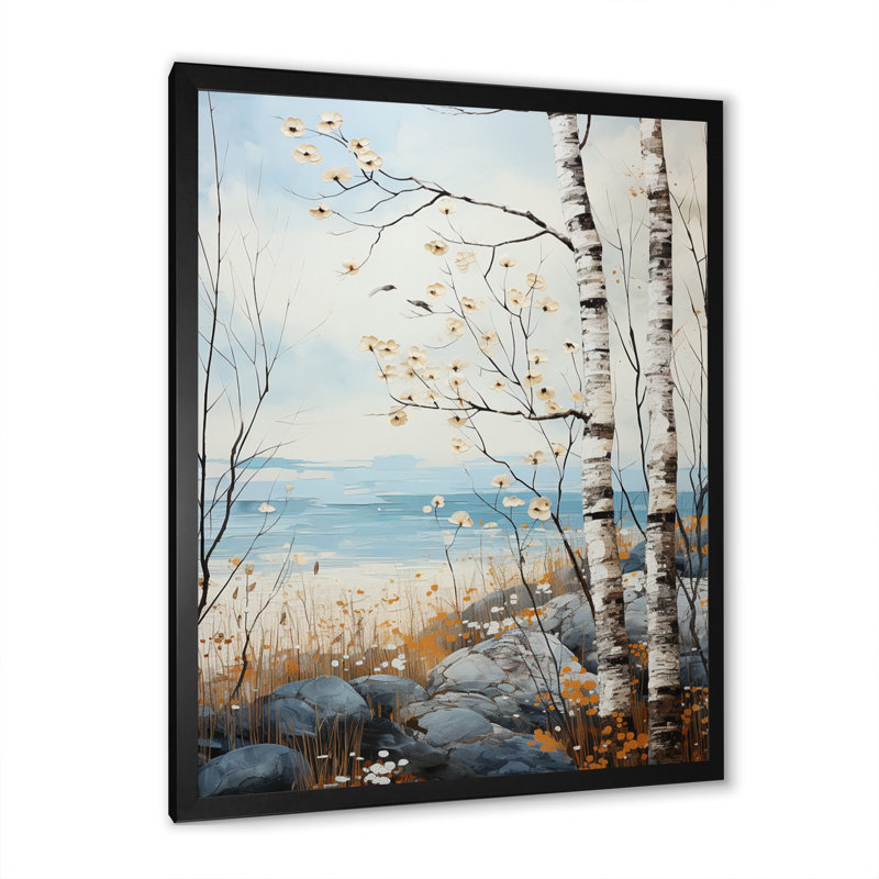 «Braflin Beige Modern Scandinavian Serenade Pastoral», reproduction sur toile, H 20 po x l 12 po x P 1 po, Cadre photo noir