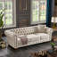 Canapé Chesterfield en tissu beige (beige)-1476632338