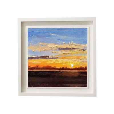 Evening Lights And Mist | Acrylic On Canvas Board | With Frame | By Mitisha Vakil
