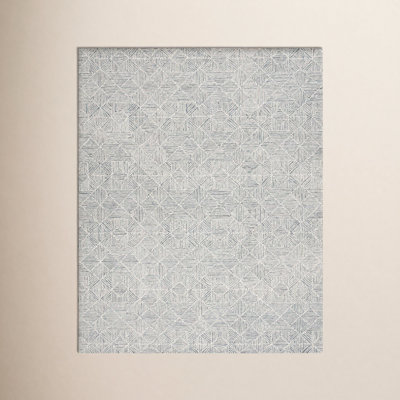 Linsly Light Green Ivory Hand-Tufted Wool Rug