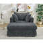 Chaise longue surdimensionnée en velours côtelé avec repose-pieds-1630639333