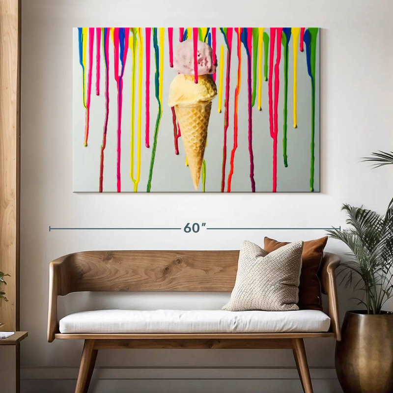 Yarlin Dripping Ice Cream, 34" H x 51" W