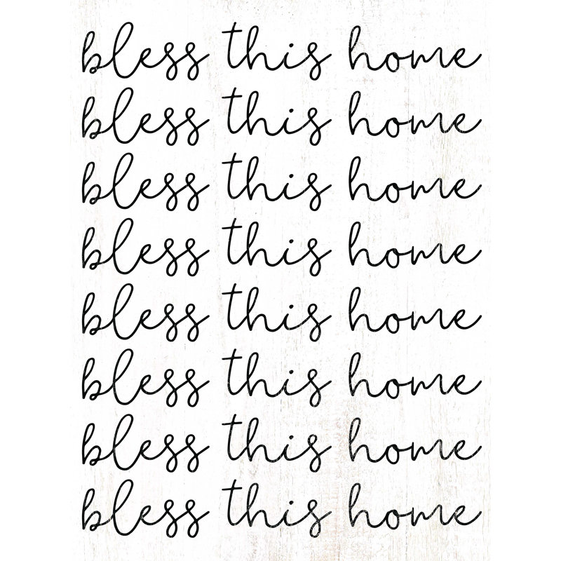 «Bless this home», reproduction sur toile tendue, H 16 po x l 12 po