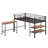 Nesta Metal Loft Bed With Desk And Shelves, Modern Style, Space-Saving Design-135498370