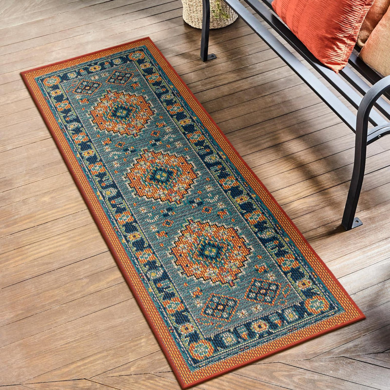 Tapis intérieur / extérieur Felipe Marlenia, Tapis de couloir 2 pi x 5 pi 1 po