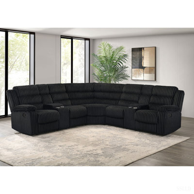 Kendra Upholstered Reclining Sectional Sofa