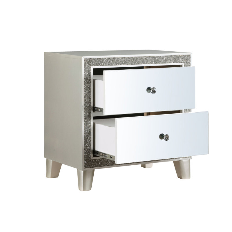 Table de chevet à finition miroir Sliverfluff