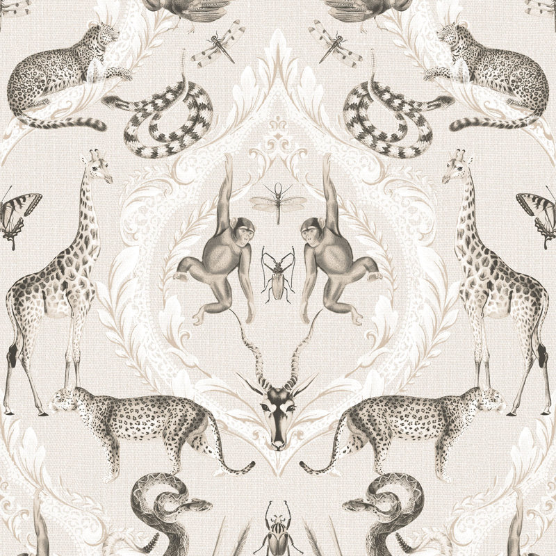 Jerez 10m x 53cm Textured Paste the Wall Wallpaper Roll, Beige/Black