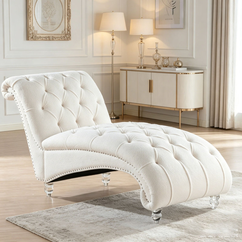 Chaise longue sans accoudoirs, White Fabric