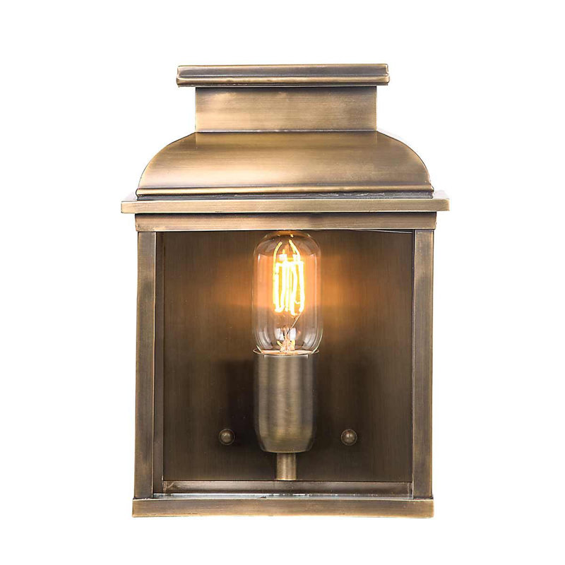 Baum Outdoor Wall Lantern, Solid Brass