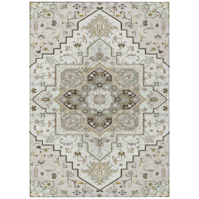 Bellaya Ivory Washable Indoor-Outdoor Rug - , 10' x 14'