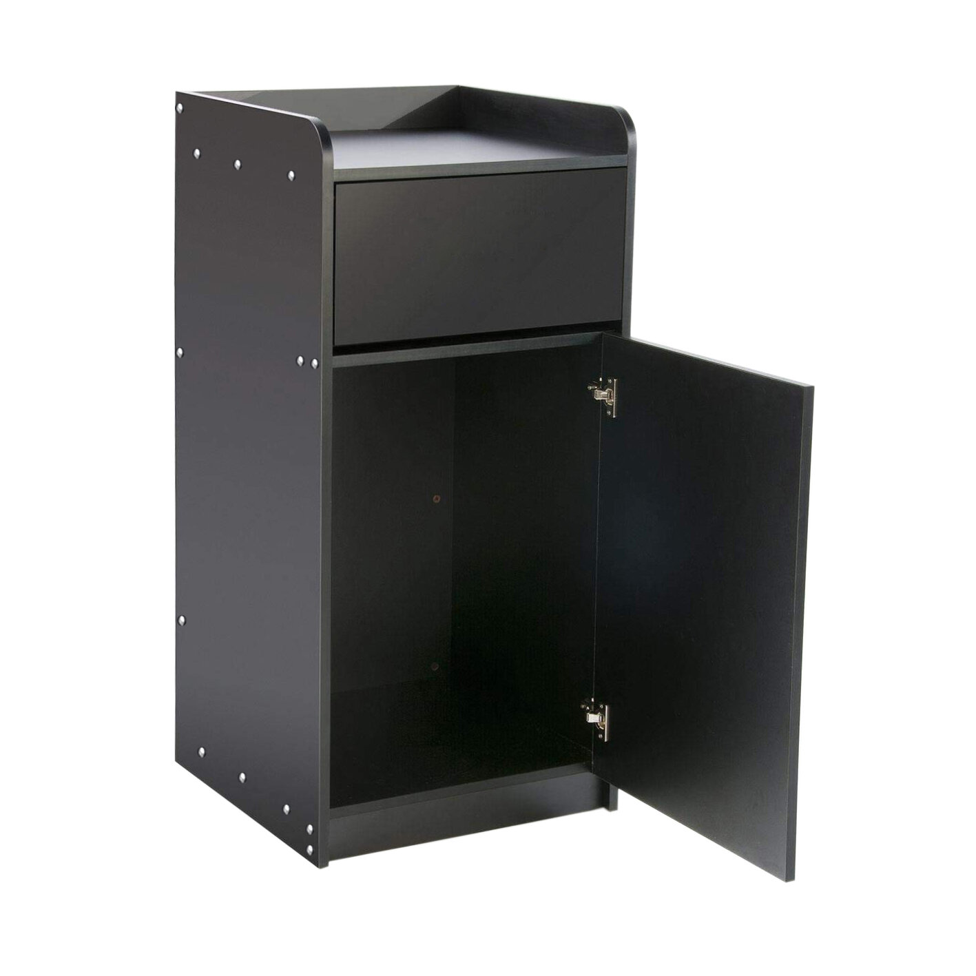 39-Gallon Stainless Steel Trash Receptacle with Tray Top