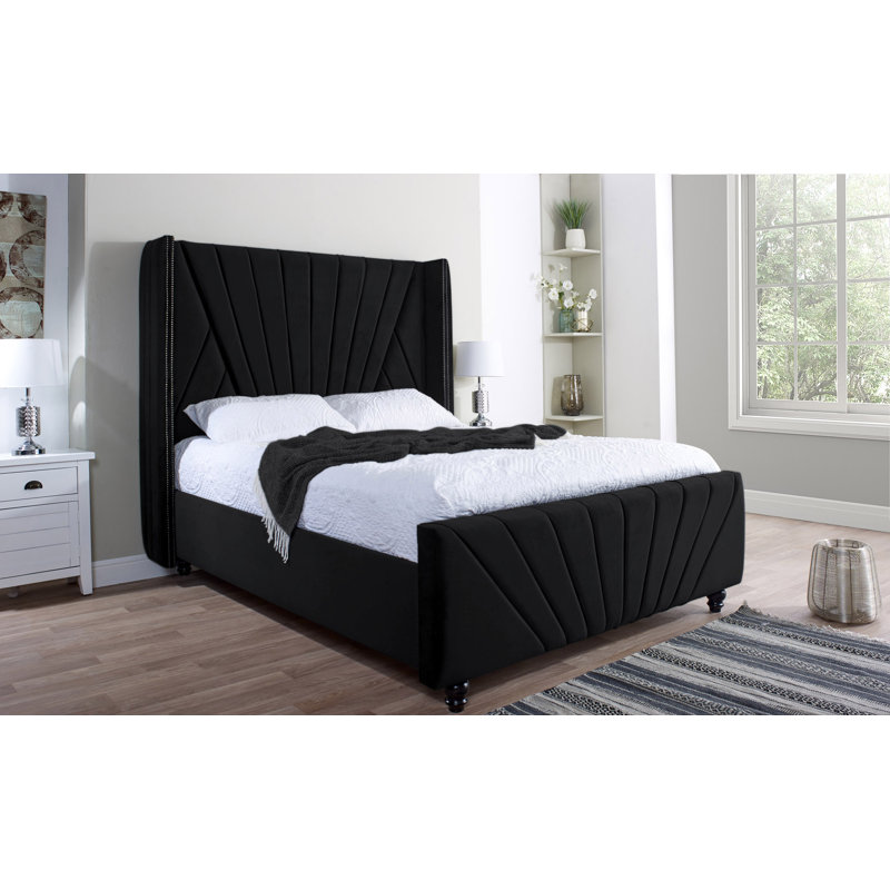 Double King David Bed Asphalt, Double (4'6), Black