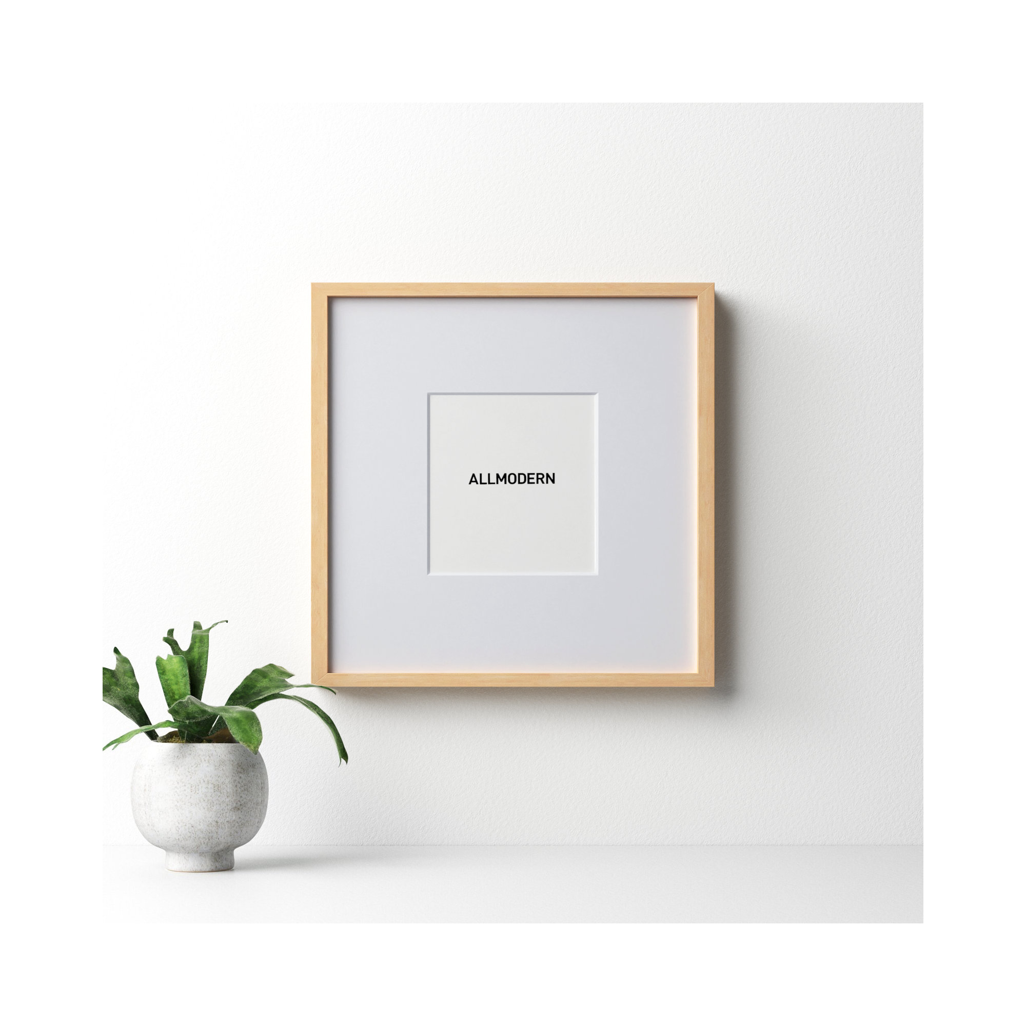 Capullo Wood Matte Picture Frame with Mat, 20" x 20", 11" x 14", Natural