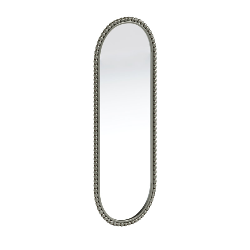 Iron Art Oval Retro Mirror, Antique Effect,Wall Hanging,Suitable For Living Room,Bedroom, Entrance (Silver), Silver
