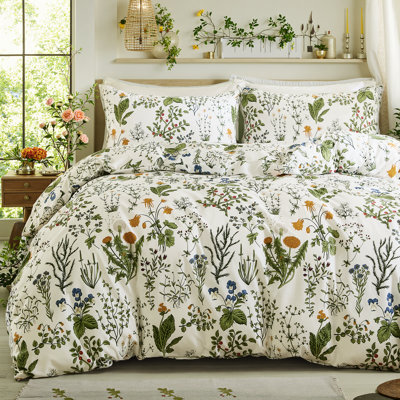 Housse de couette pour grand lit - Ensemble de housse de couette grand réversible 100% coton avec fermeture à glissière, ensemble de literie 3 pièces vert doux et respirant pour toutes les saisons