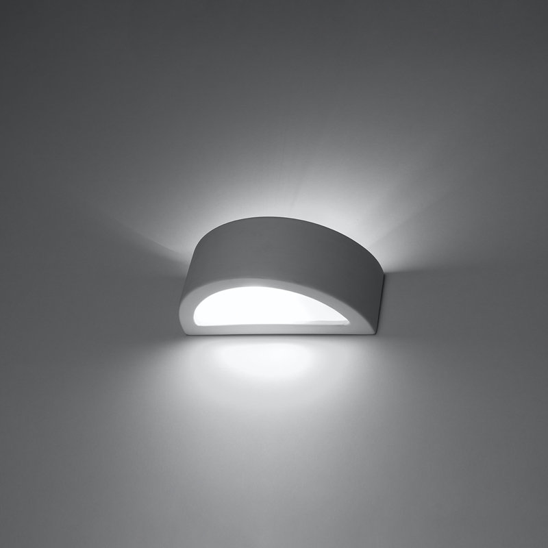 Wall lamp Robb concrete, 30x9x15 cm, White