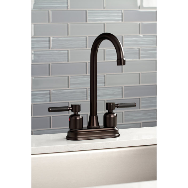 Kingston Brass Kaiser Two-Handle 2-Hole Deck Mount Bar Faucet, Oil Rubbed Bronze