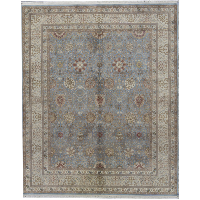 Tapis gris de haute qualité noué à la main