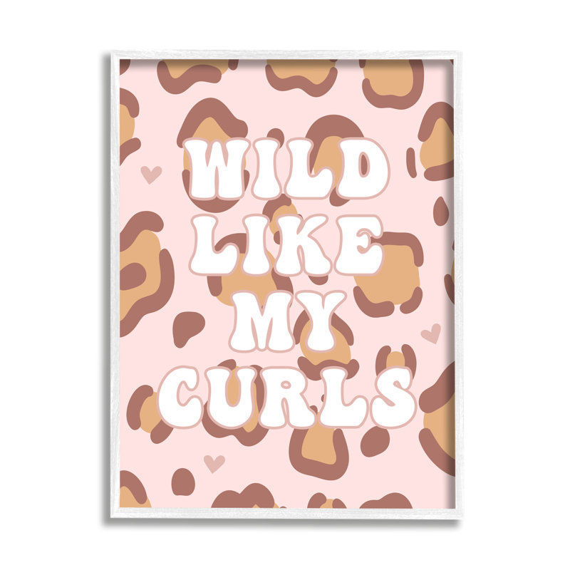 Motif léopard Wild Like My Curls, H 30 po x l 24 po, Giclée encadrée blanc bord de mer