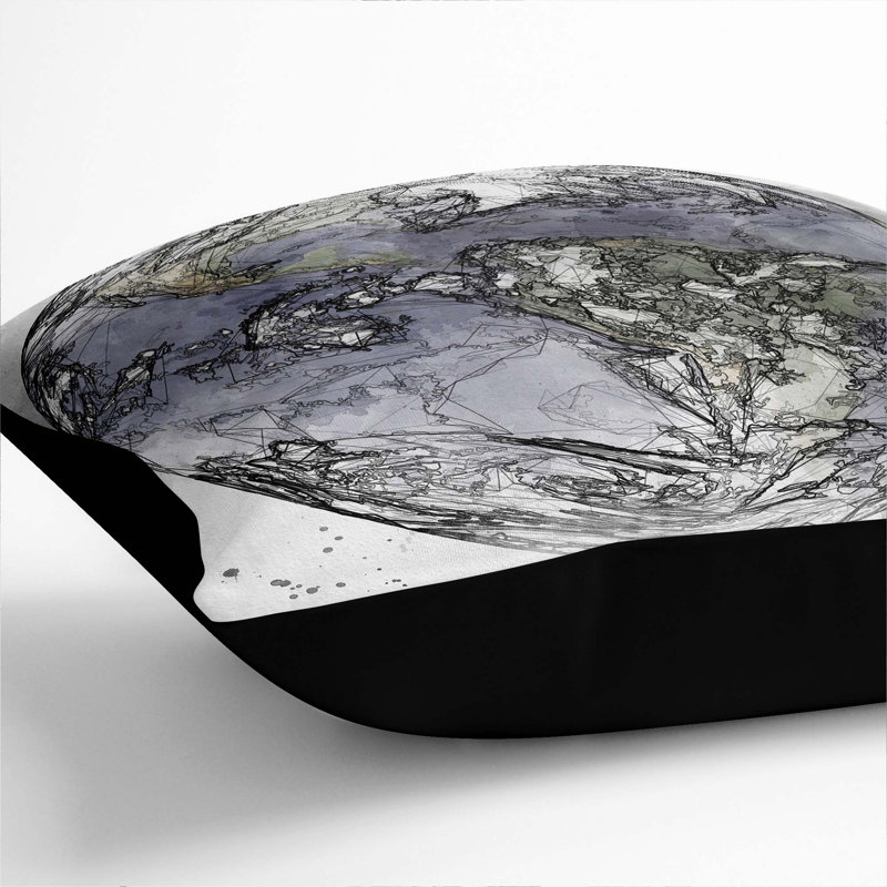 Image of Earth Cushion with Filling, 55cm H x 55cm W x 20cm D, Black