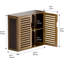 Armoire à pharmacie, armoire de rangement de salle de bain murale, organisateur d'économie d'espace au-dessus de la toilette avec portes et tablettes en bambou, noyer-1229352995