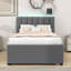 Lit plateforme tapissier en bois avec lit gigogne et tête de lit-1031538342-1031538343
