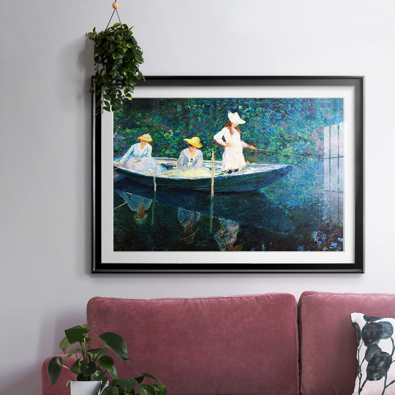 «Women Fishing», reproduction d'art encadrée, Cadre noir, H 27 po x l 39 po x P 1,5 po