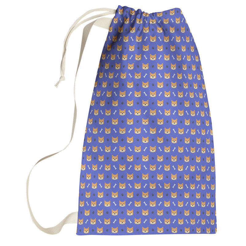 Leffel Fabric Laundry Bag with Handles, Large (76.5" H x 29.5" W x 1.5" D), Blue