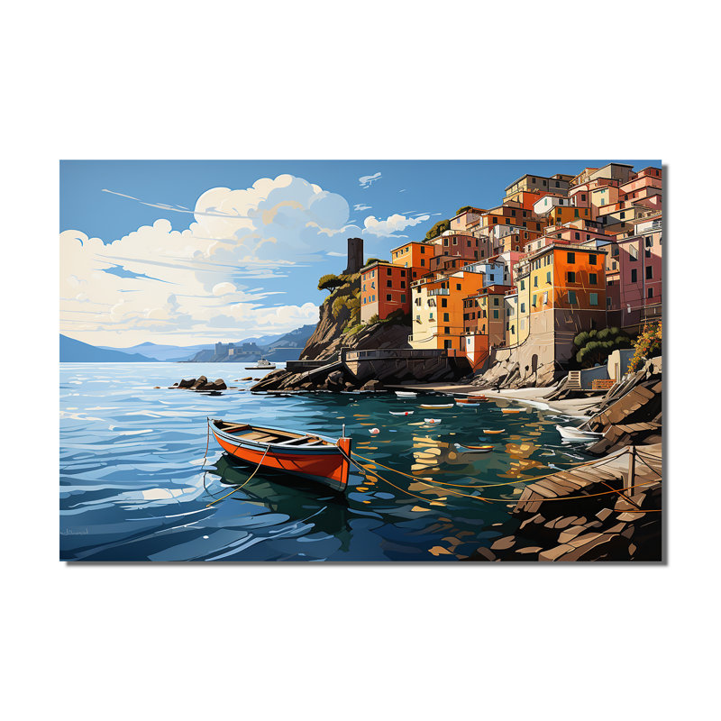 Art mural sur toile beige, Italie, Cinque Terre I
