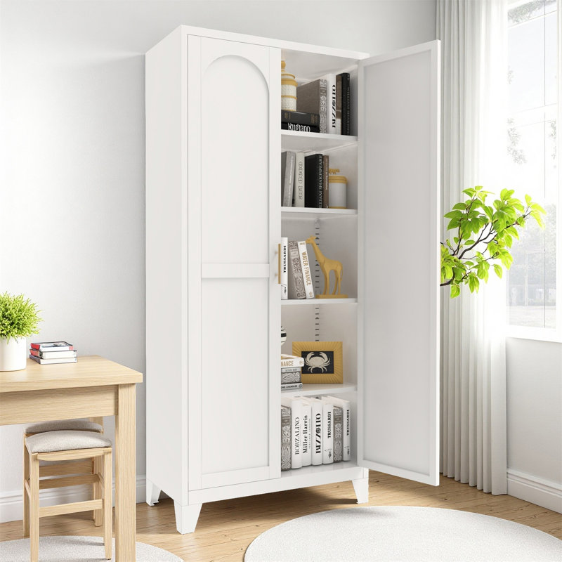 71'' 2 Shapely Doors Cabinet, White